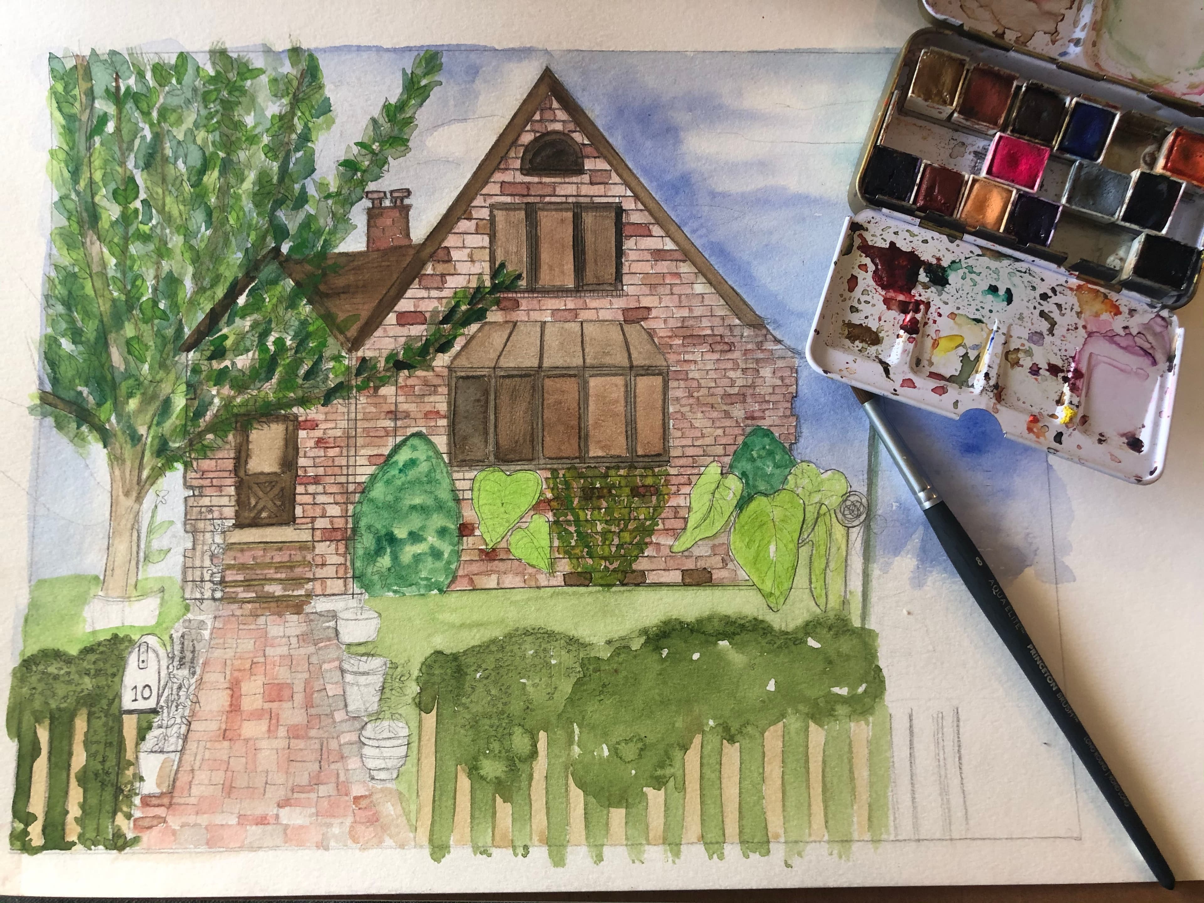 Watercolor progress