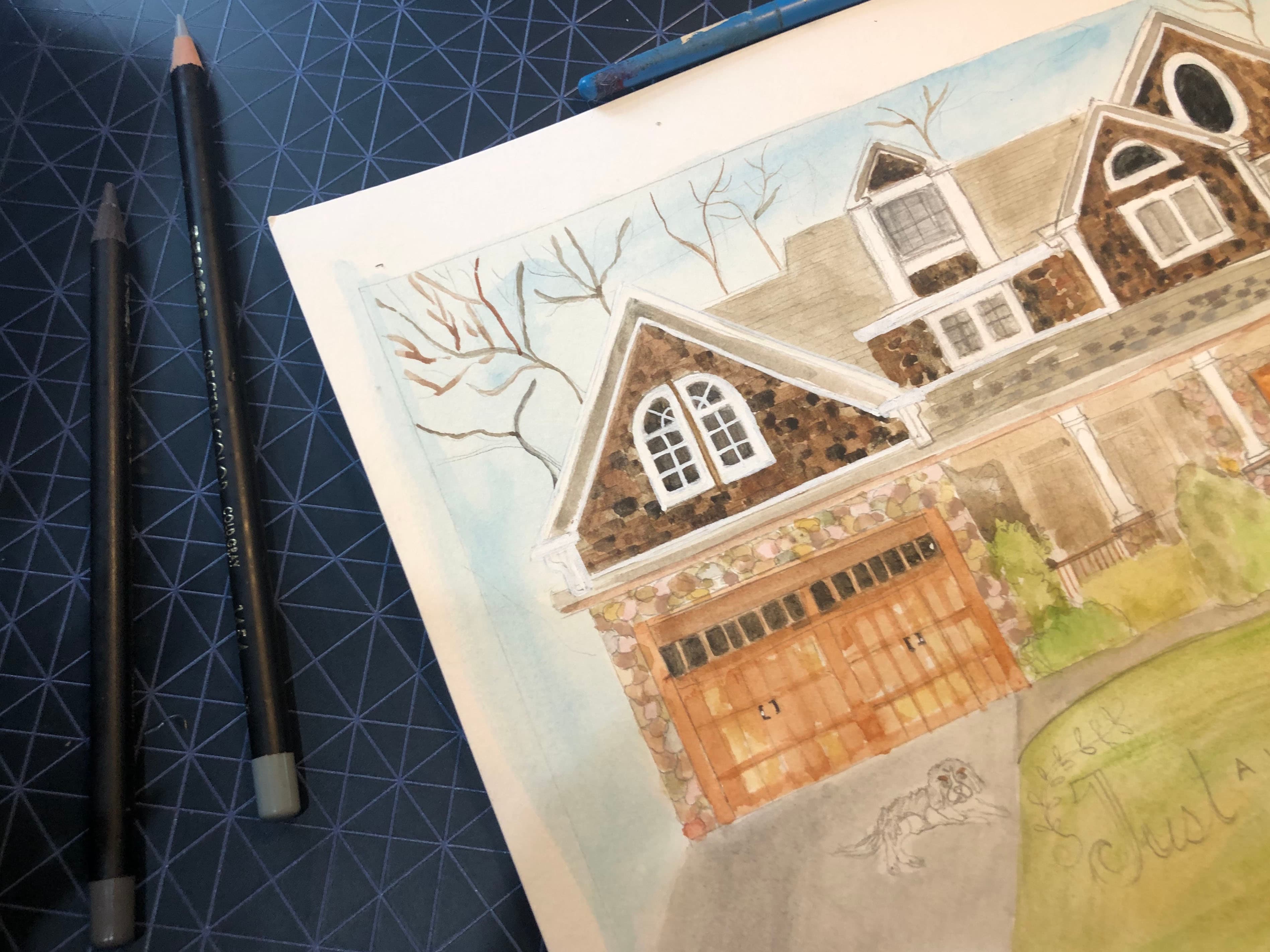 Custom Home Portrait Illustration