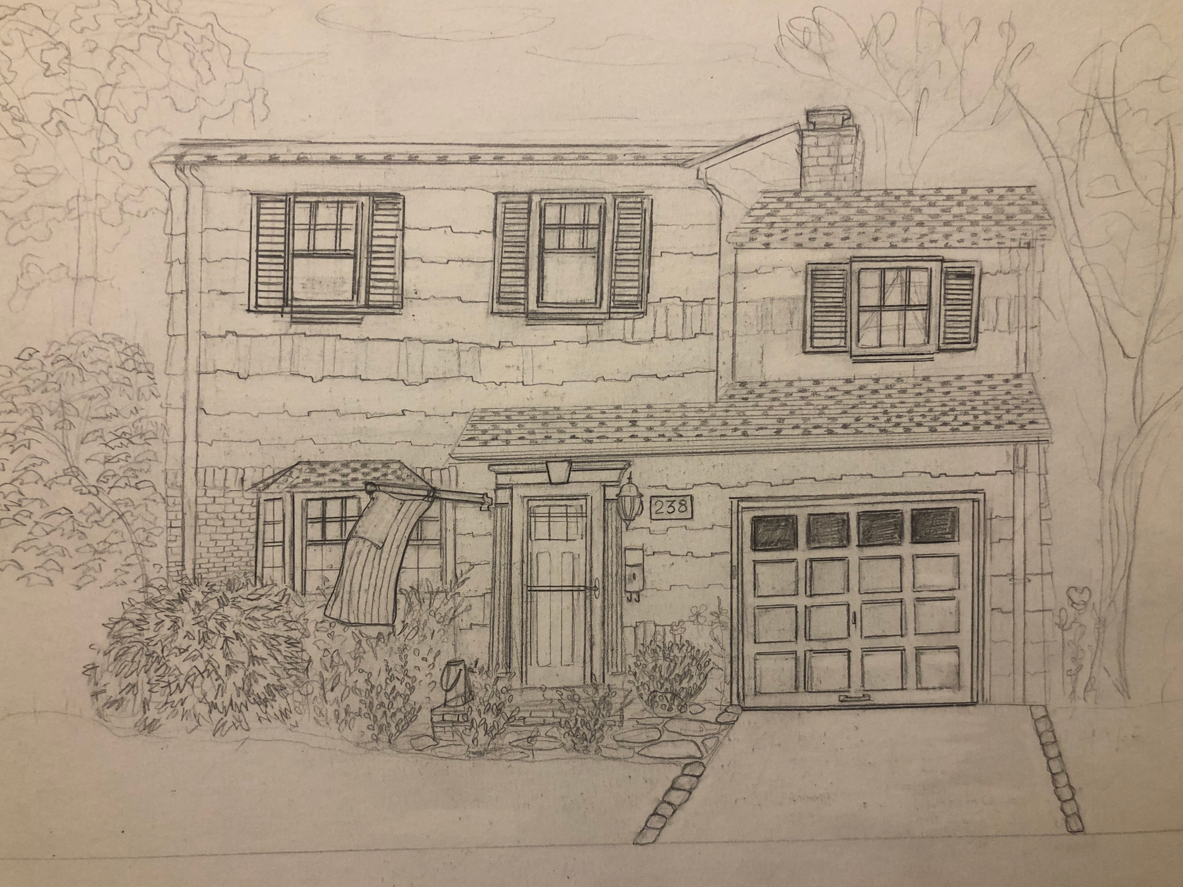 Custom Home Portrait Illustration