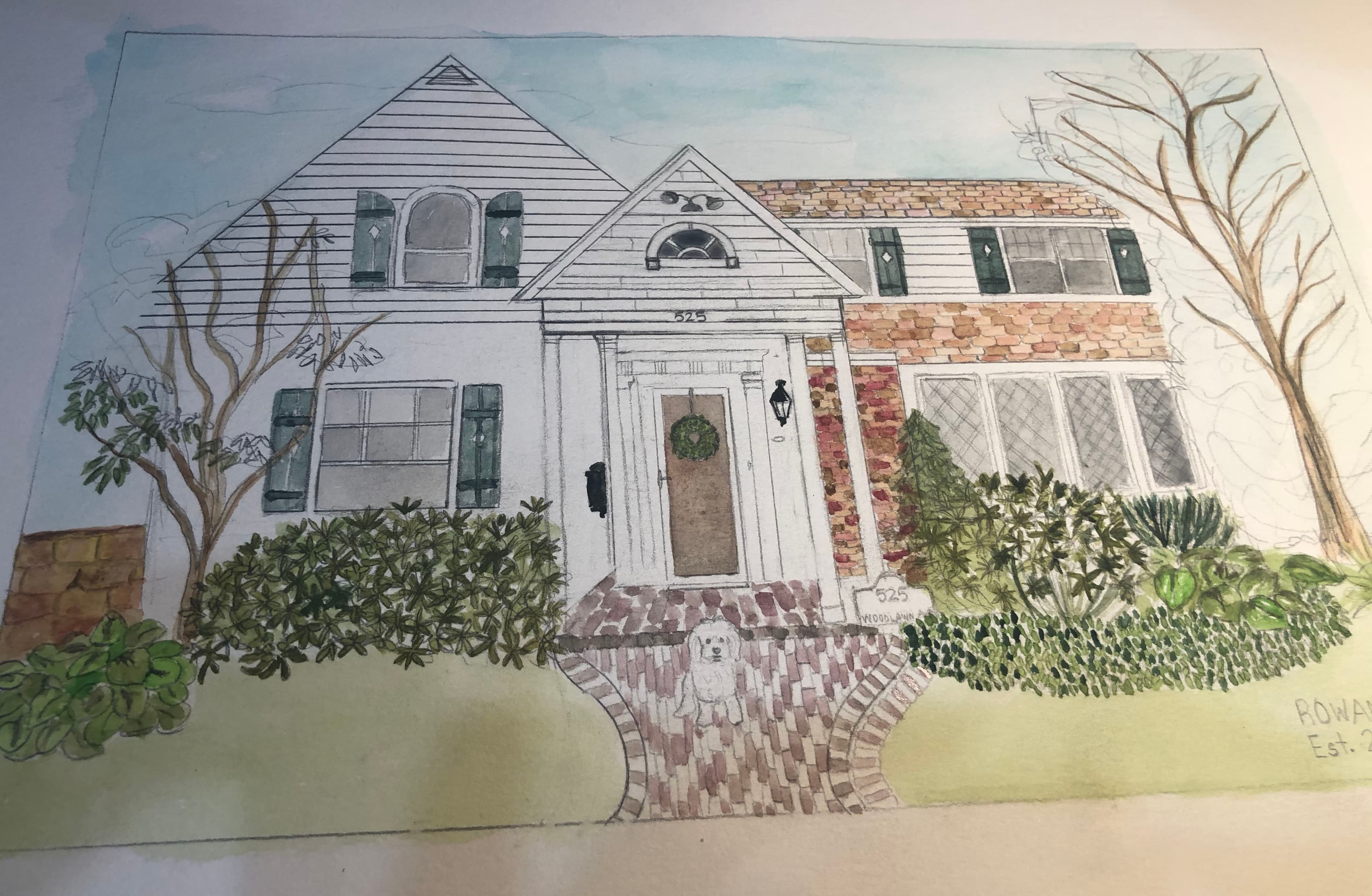 Custom Home Portrait Illustration