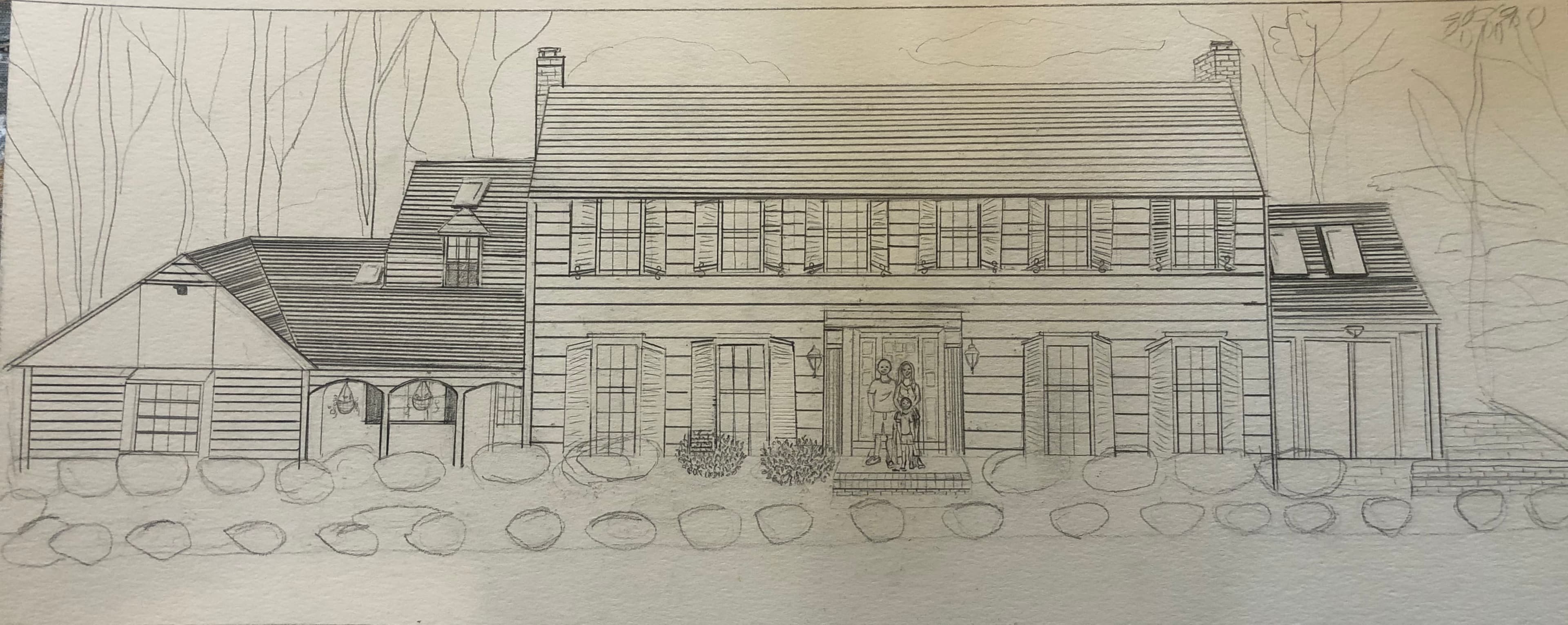 Custom Home Portrait Illustration