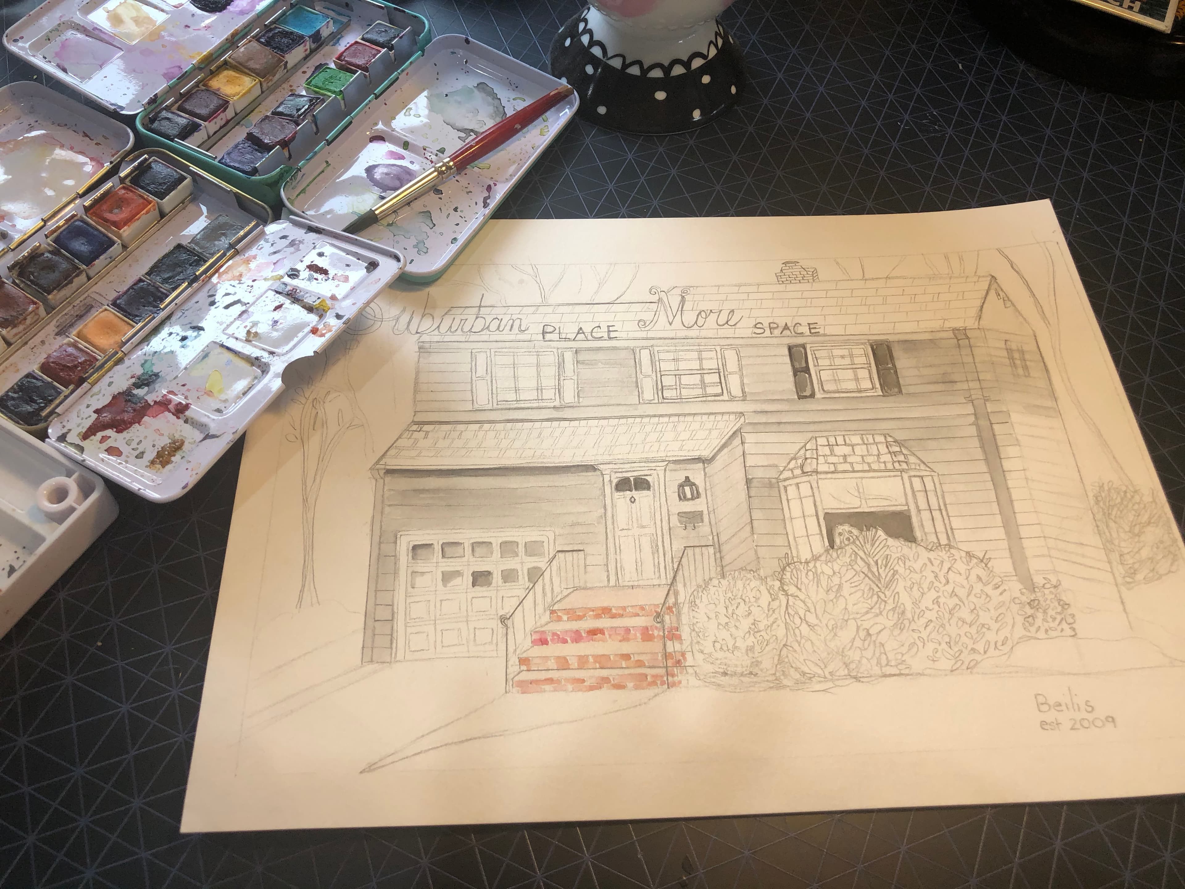 Custom Home Portrait Illustration