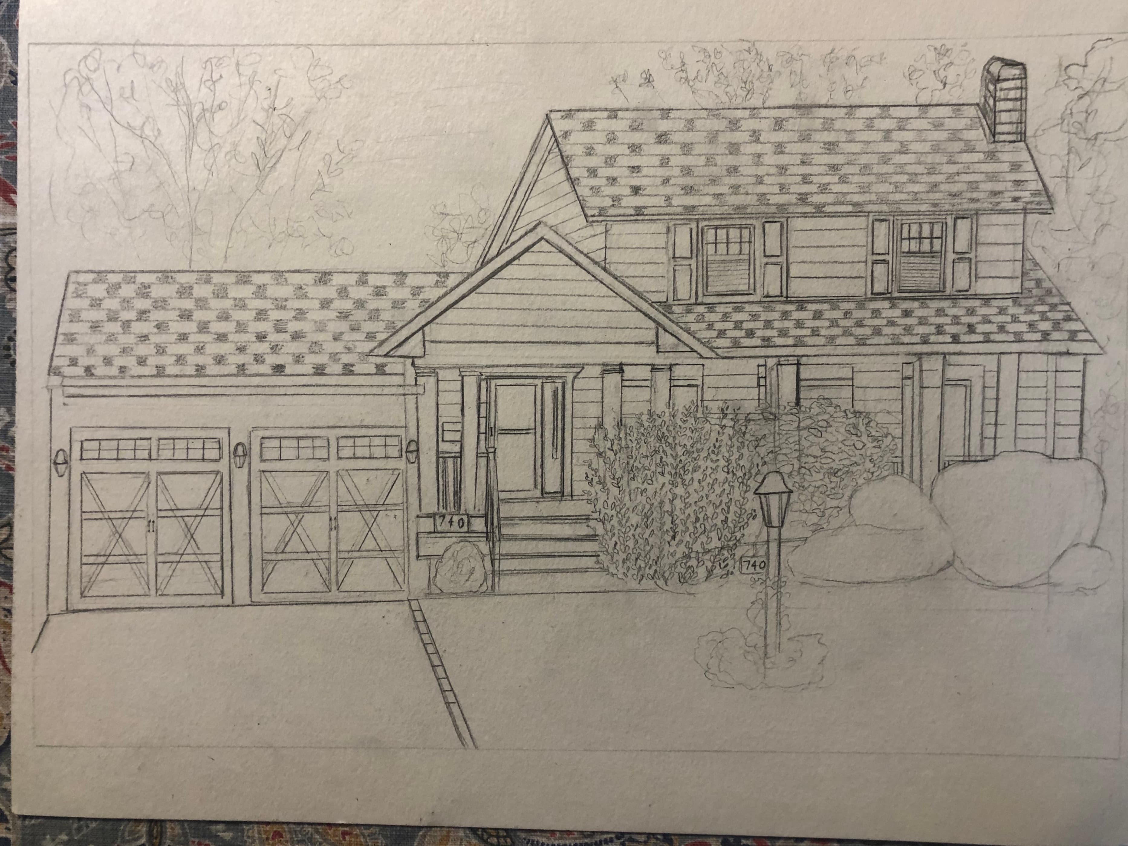 Custom Home Portrait Illustration