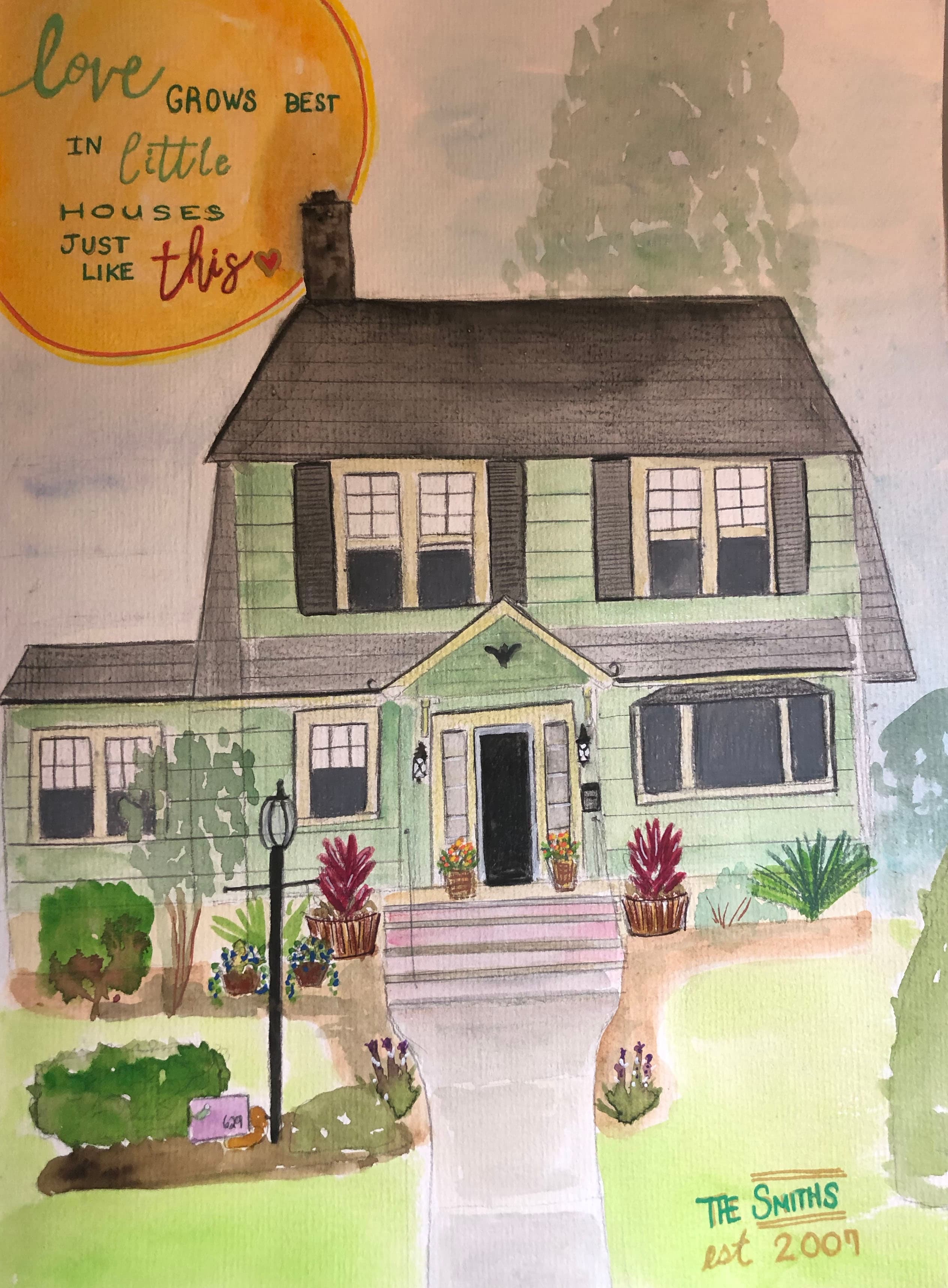 Custom Home Portrait Illustration