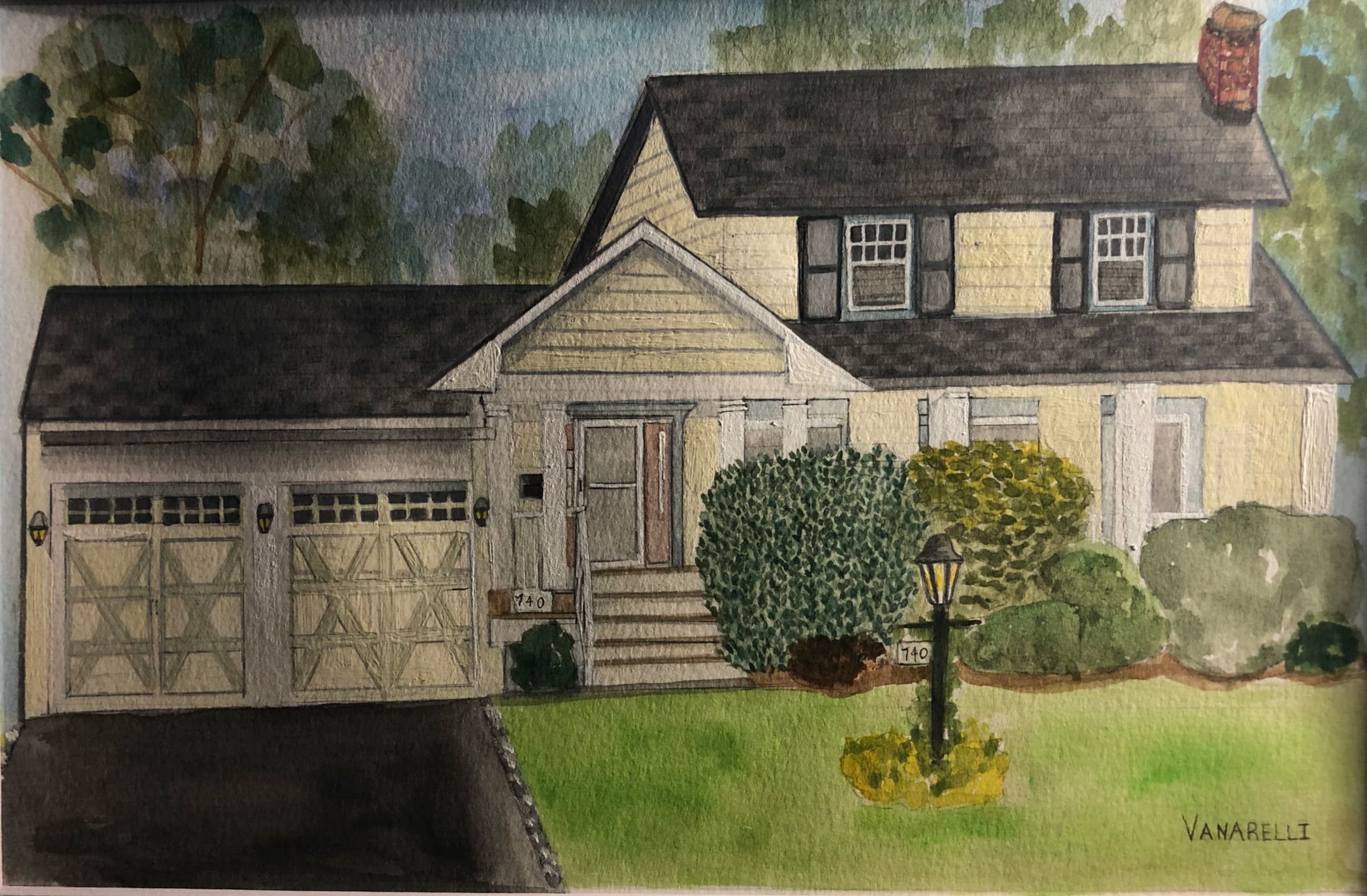 Custom Home Portrait Illustration